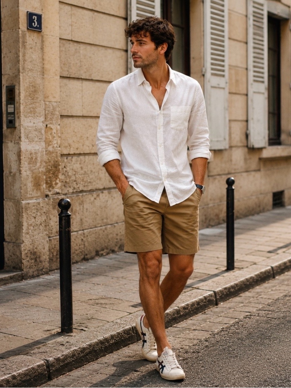Taylor Stitch Khaki Chino Shorts Flat Front Casual Heritage Mens Size 32